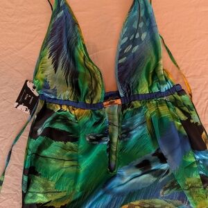 Colorful One Piece Swimsuit Cover-Up